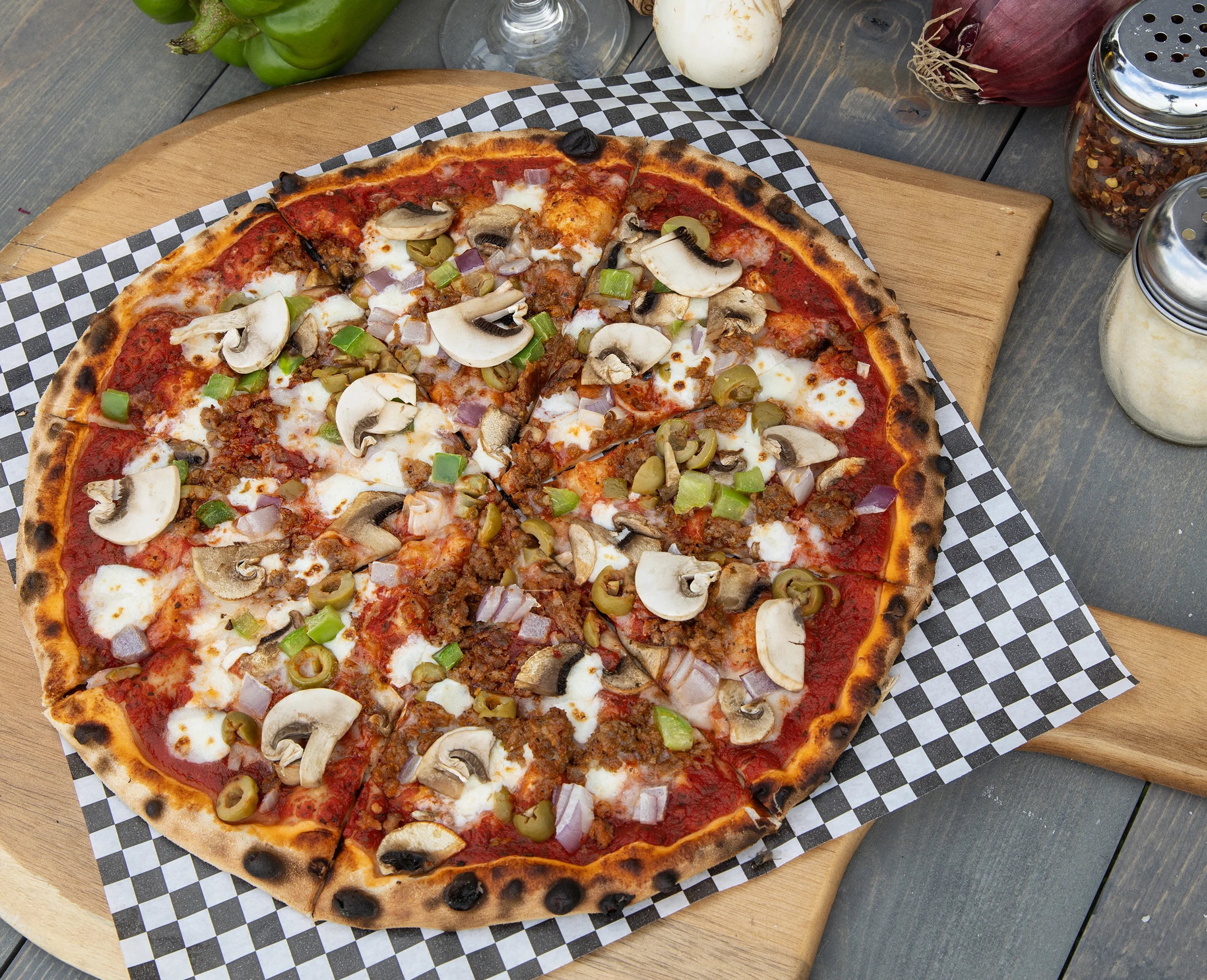 The Garbaggio pizza from the Hearth