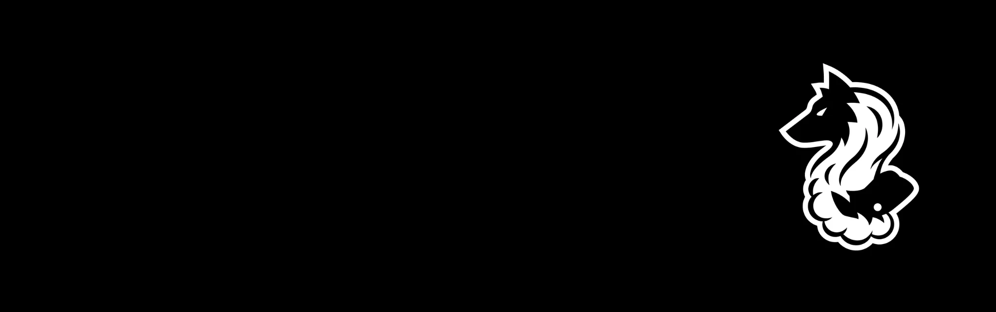 Stylized logo featuring a wolf and fish design