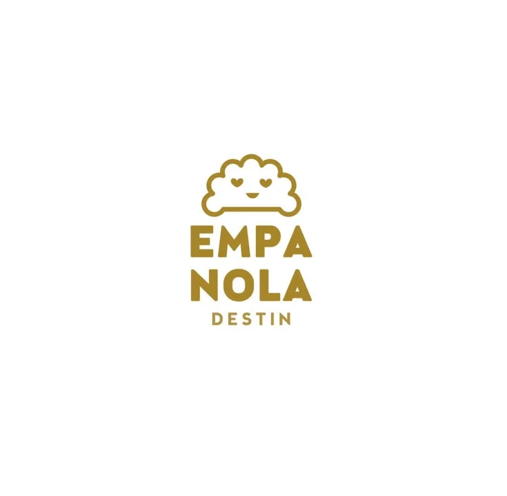 A logo featuring a smiling cloud with the text 'EMPANOLA DESTIN' underneath it, designed in a simple and friendly style.