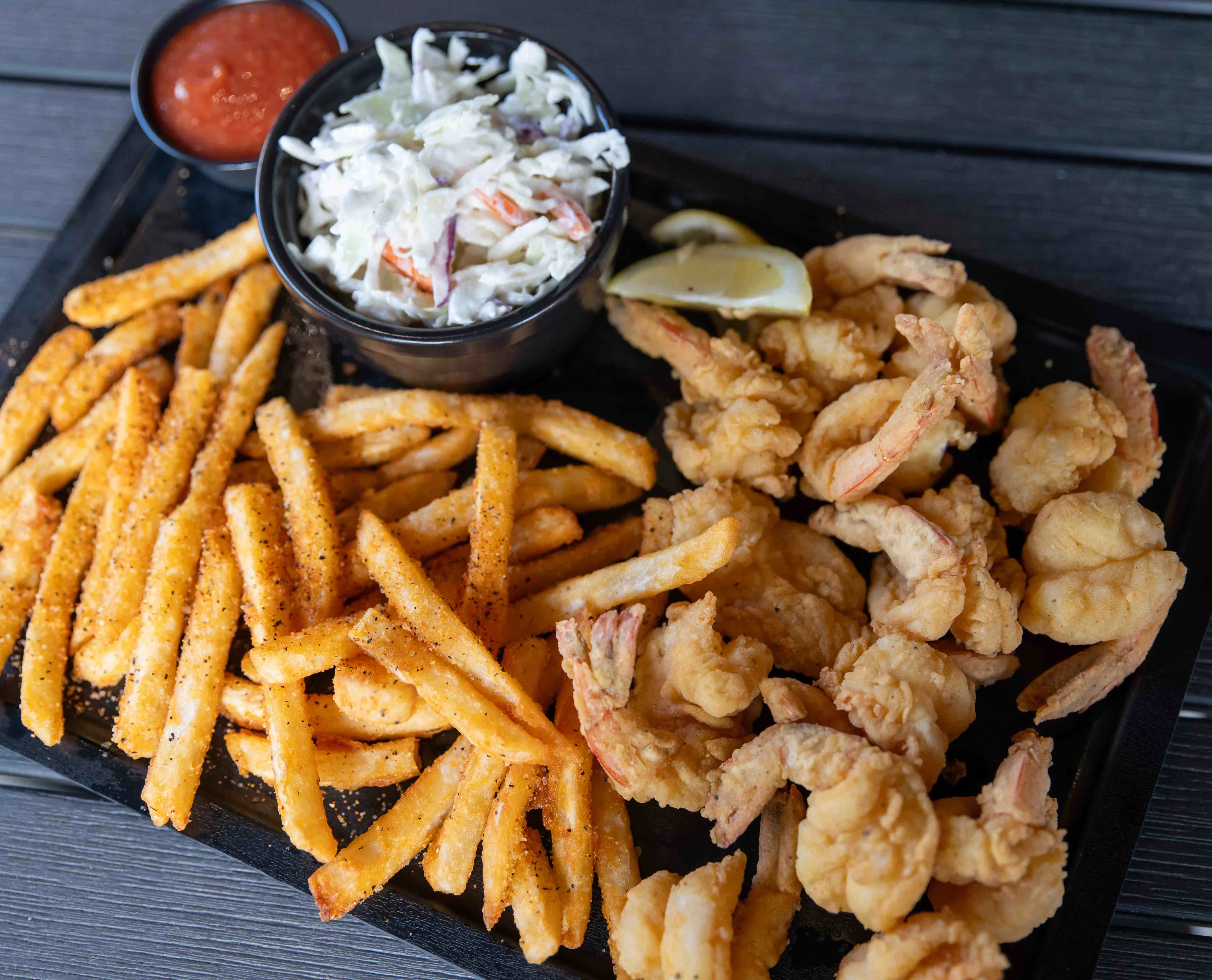 HAND BREADED SHRIMP DINNER