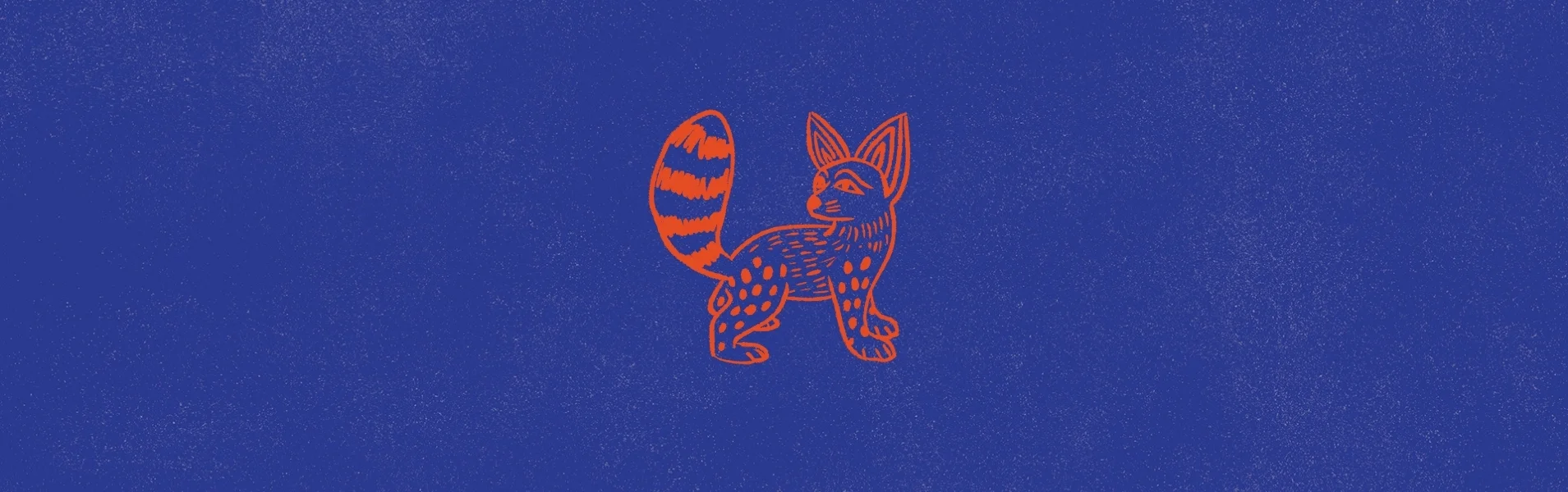 Artistic illustration of a fox on a blue background