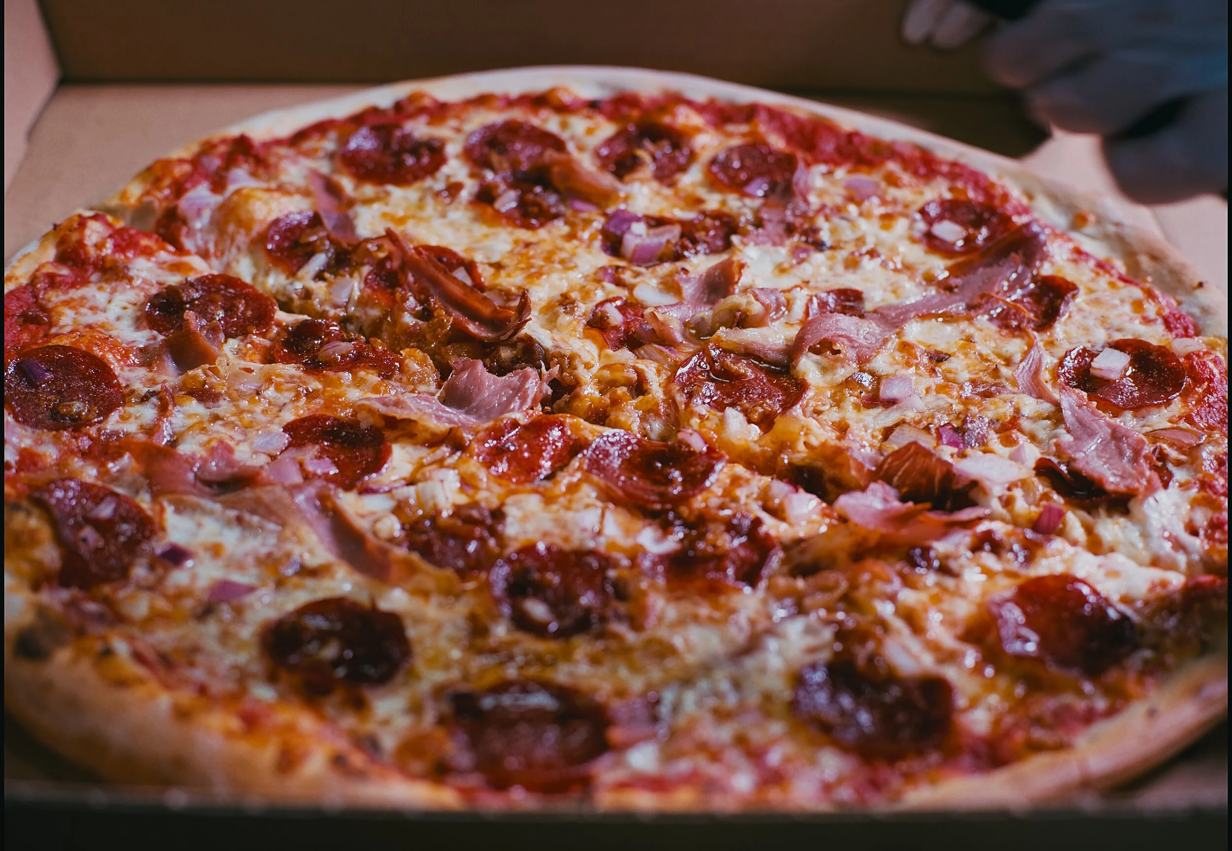 Closeup of a delicious pizza