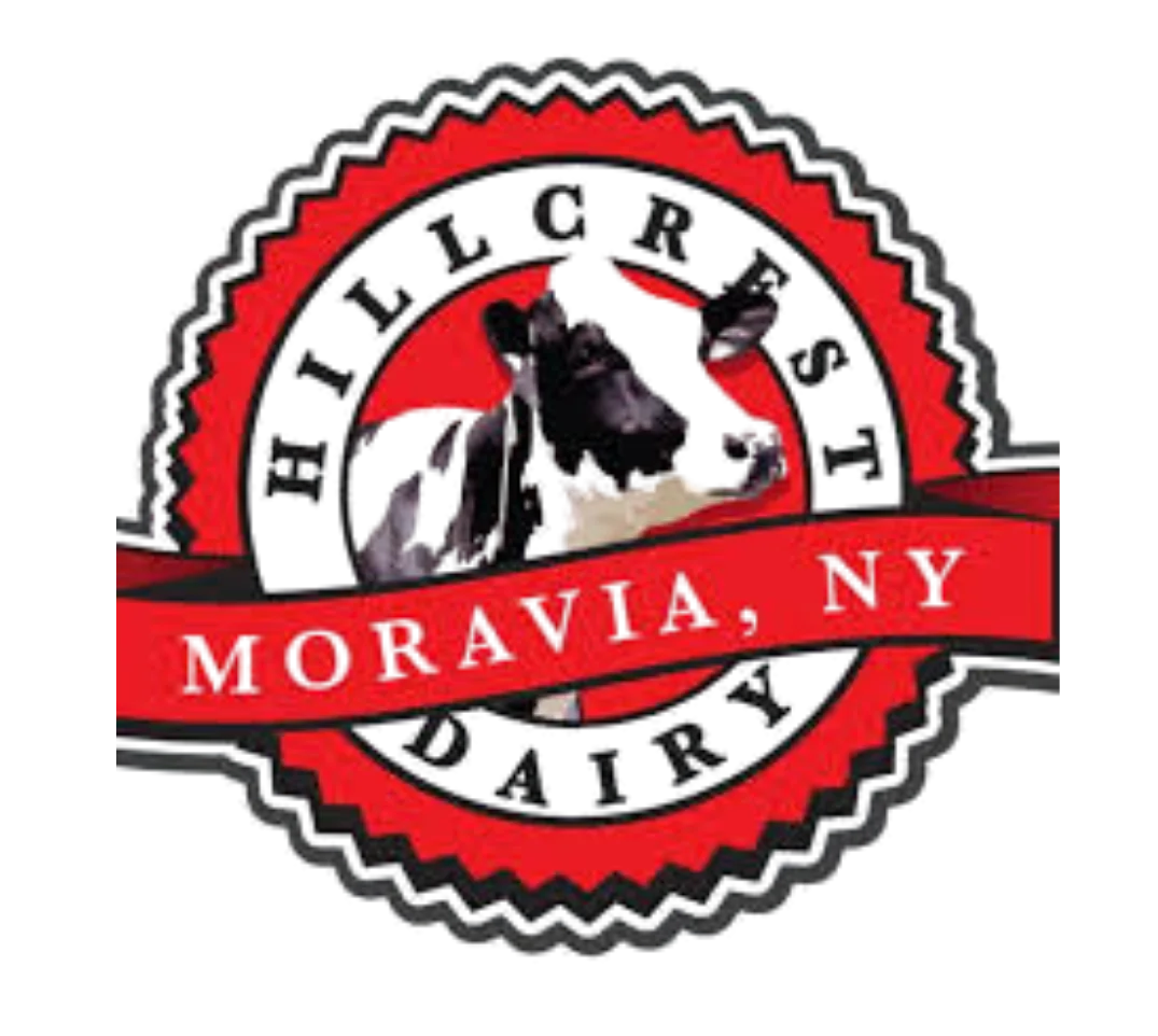 Hillcrest Dairy logo from Moravia, NY featuring a cow illustration