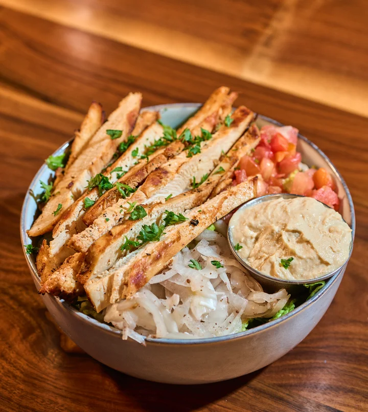 Protein grilled chicken & brown rice bowl.