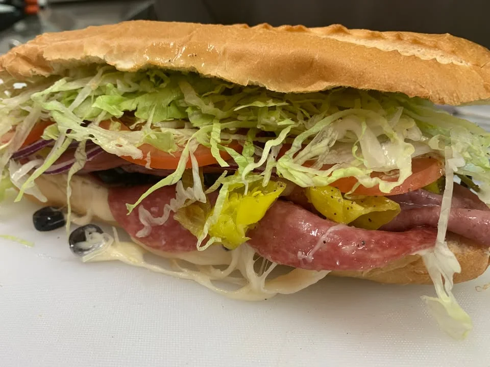 Italian sub sandwich loaded with fresh toppings