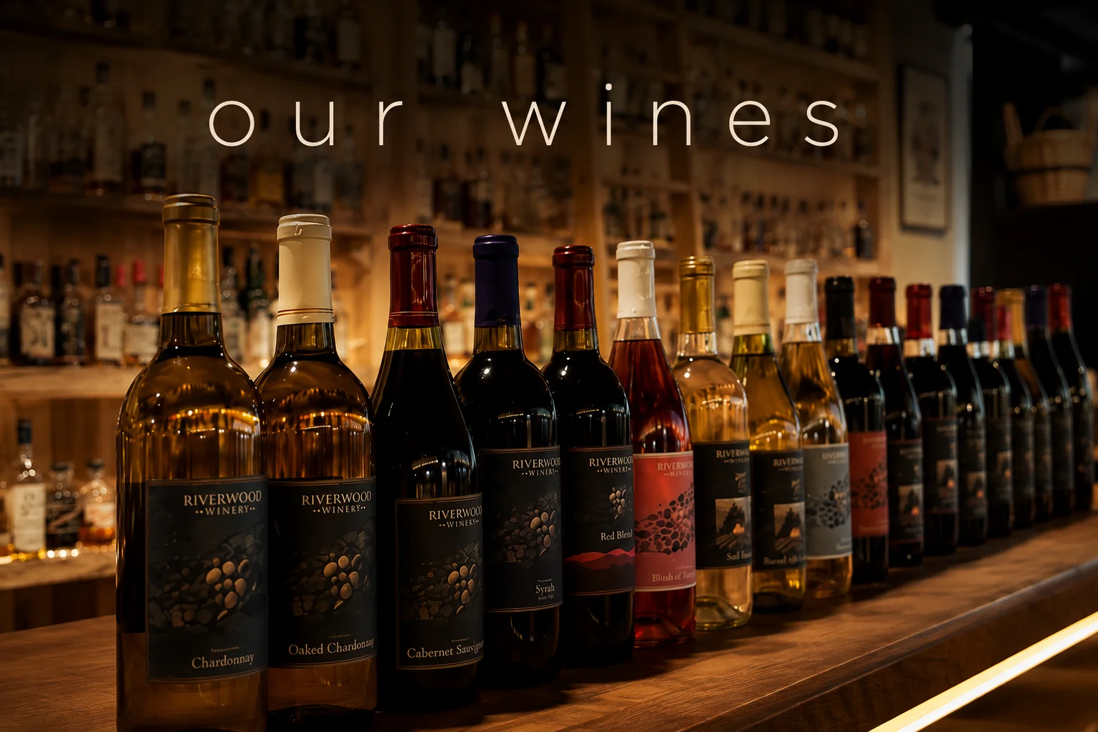 Selection of Riverwood Winery wines on display