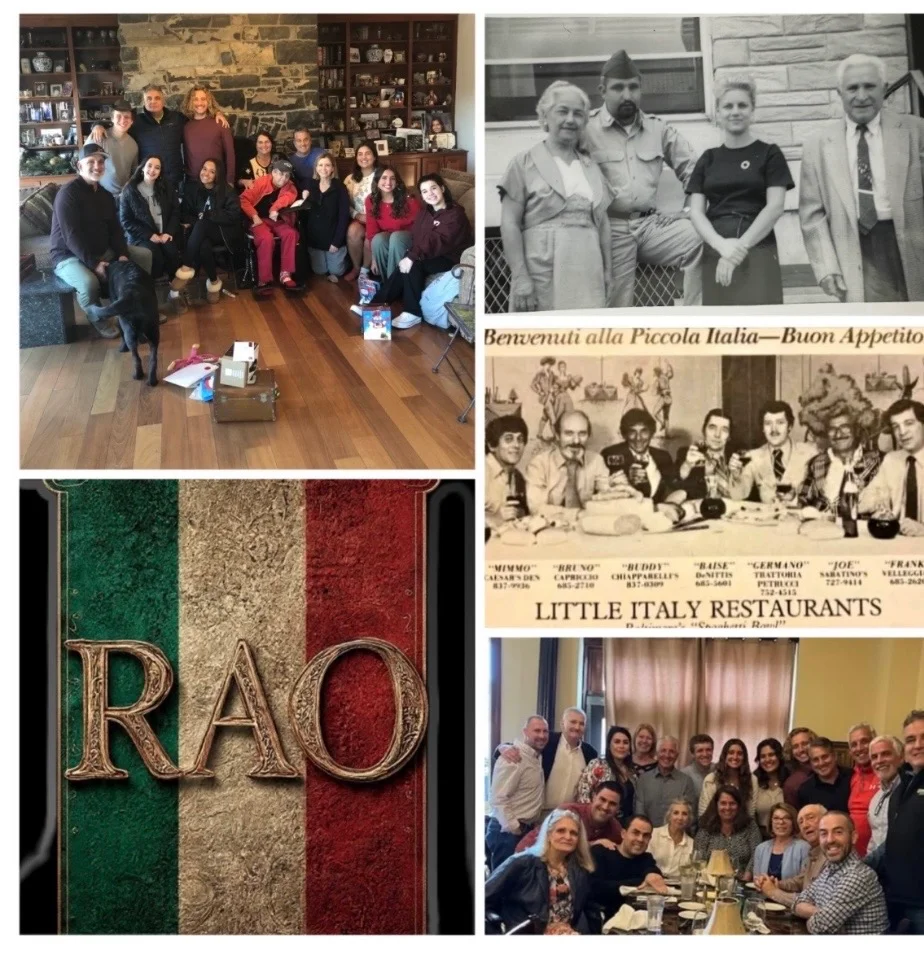 Family gathering celebrating Italian heritage and cuisine
