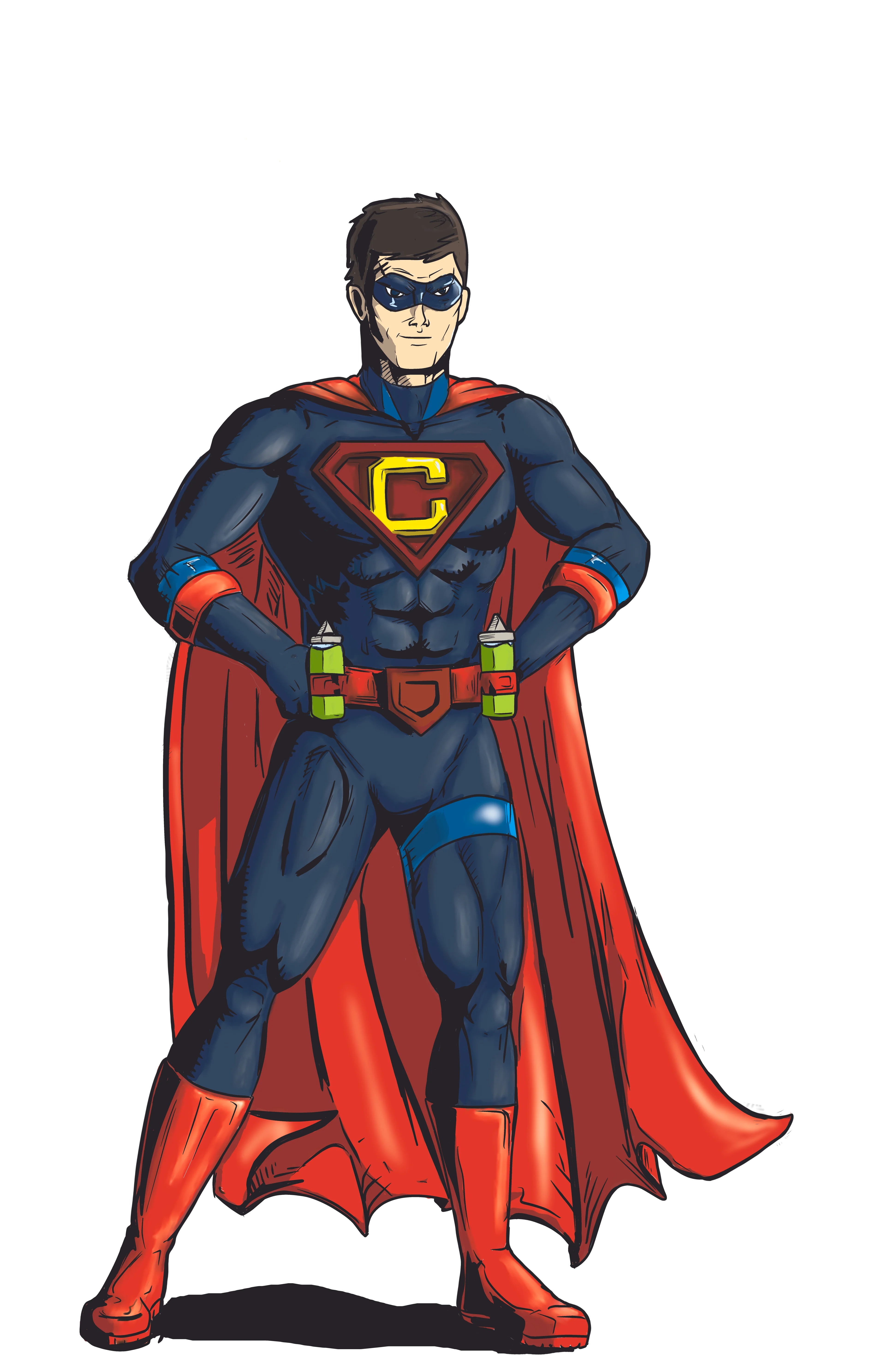 Superhero character promoting halal food