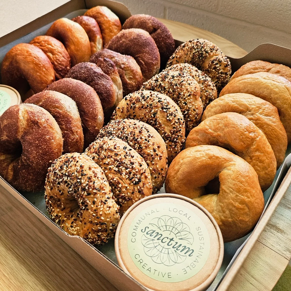 box of assorted bagels