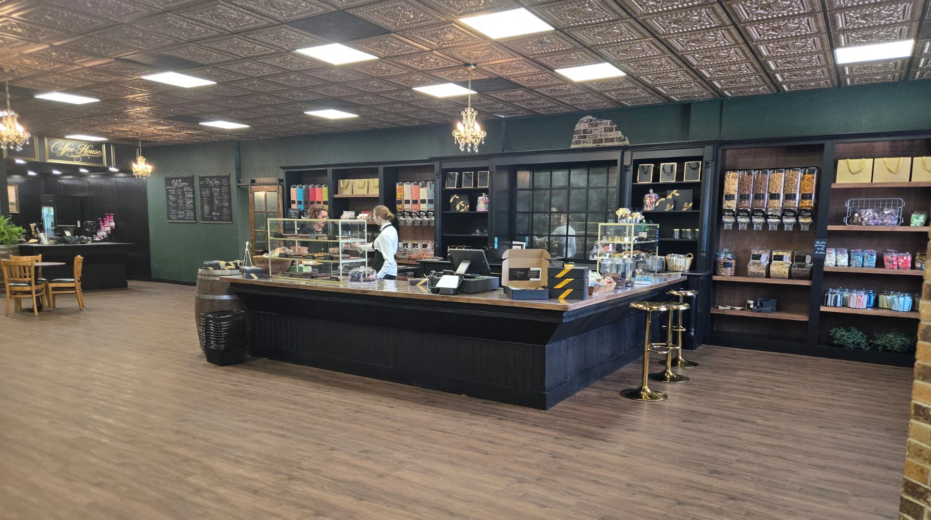 Charming coffee house interior with elegant decor
