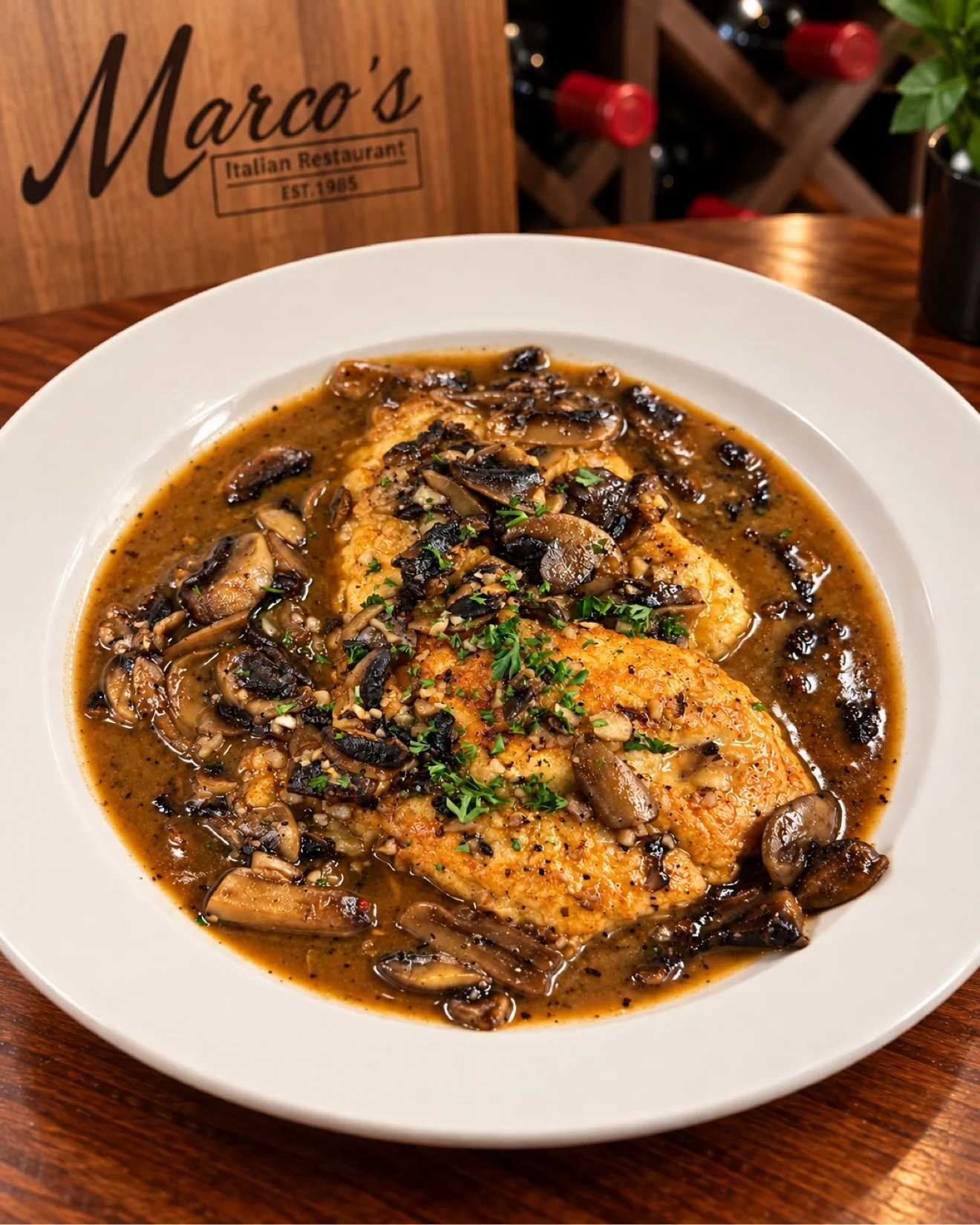 Slow-cooked meat in dark sauce at Marco's Italian Restaurant in Ashland VA