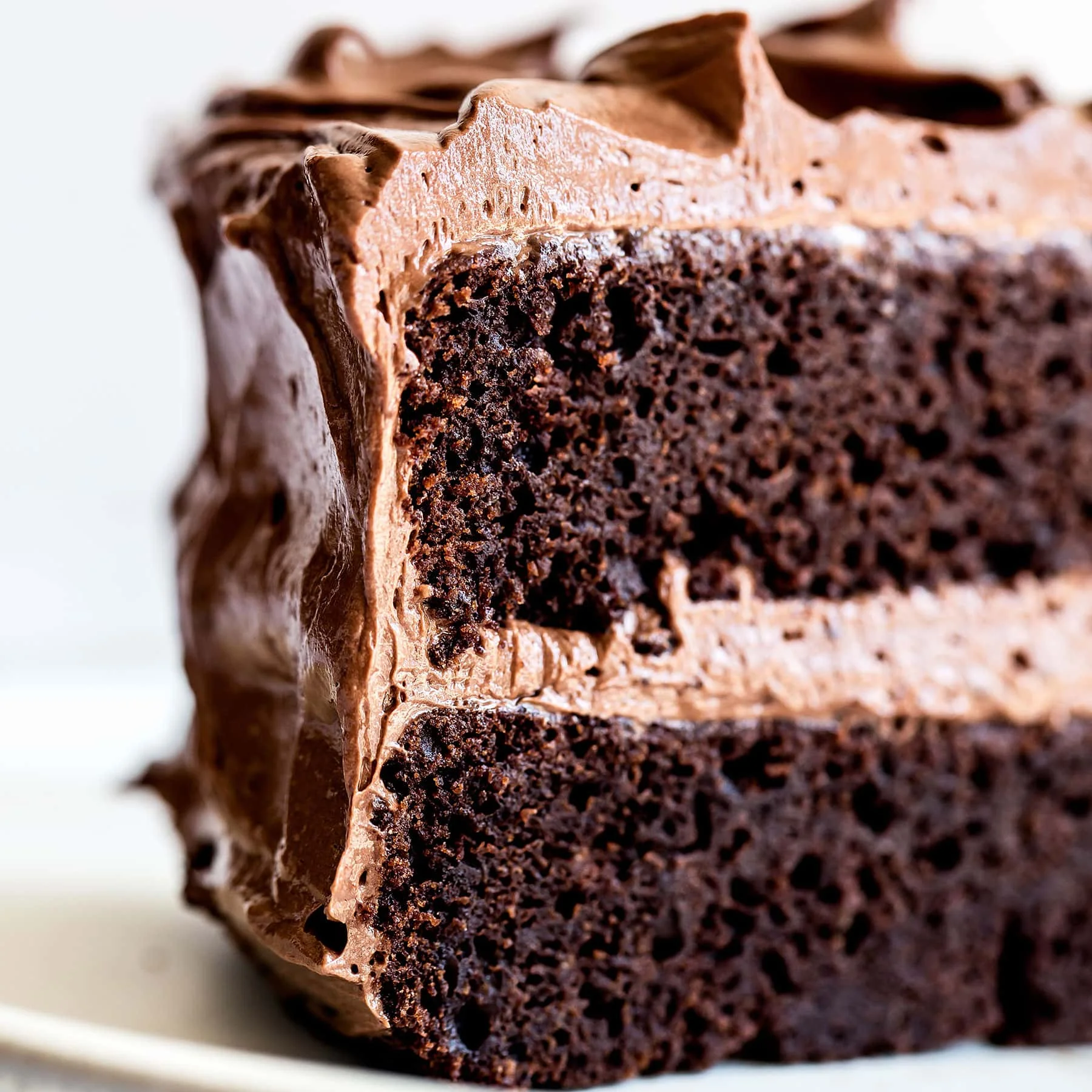 Decadent chocolate layer cake with rich frosting