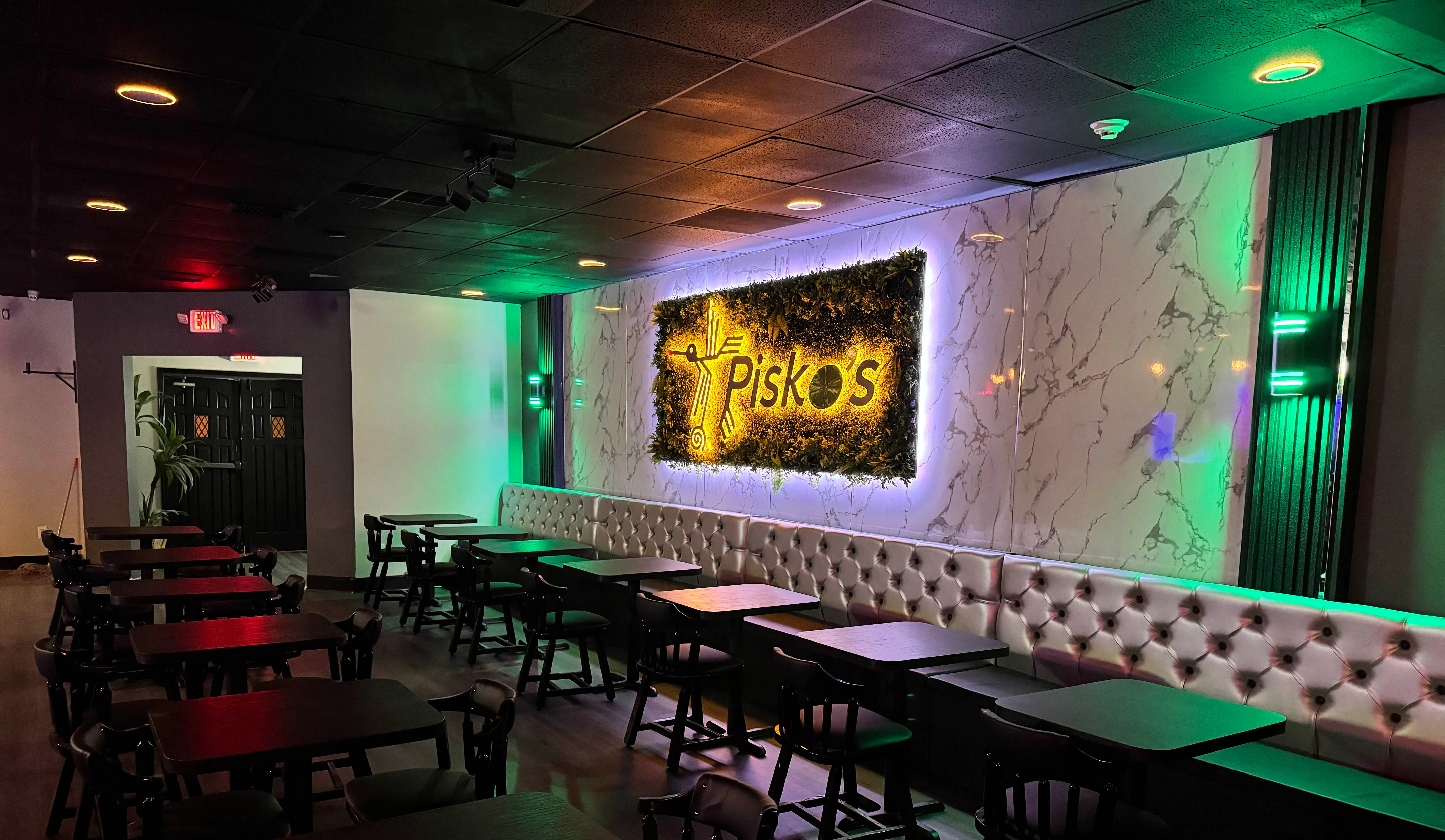 Modern restaurant interior with stylish decor and seating