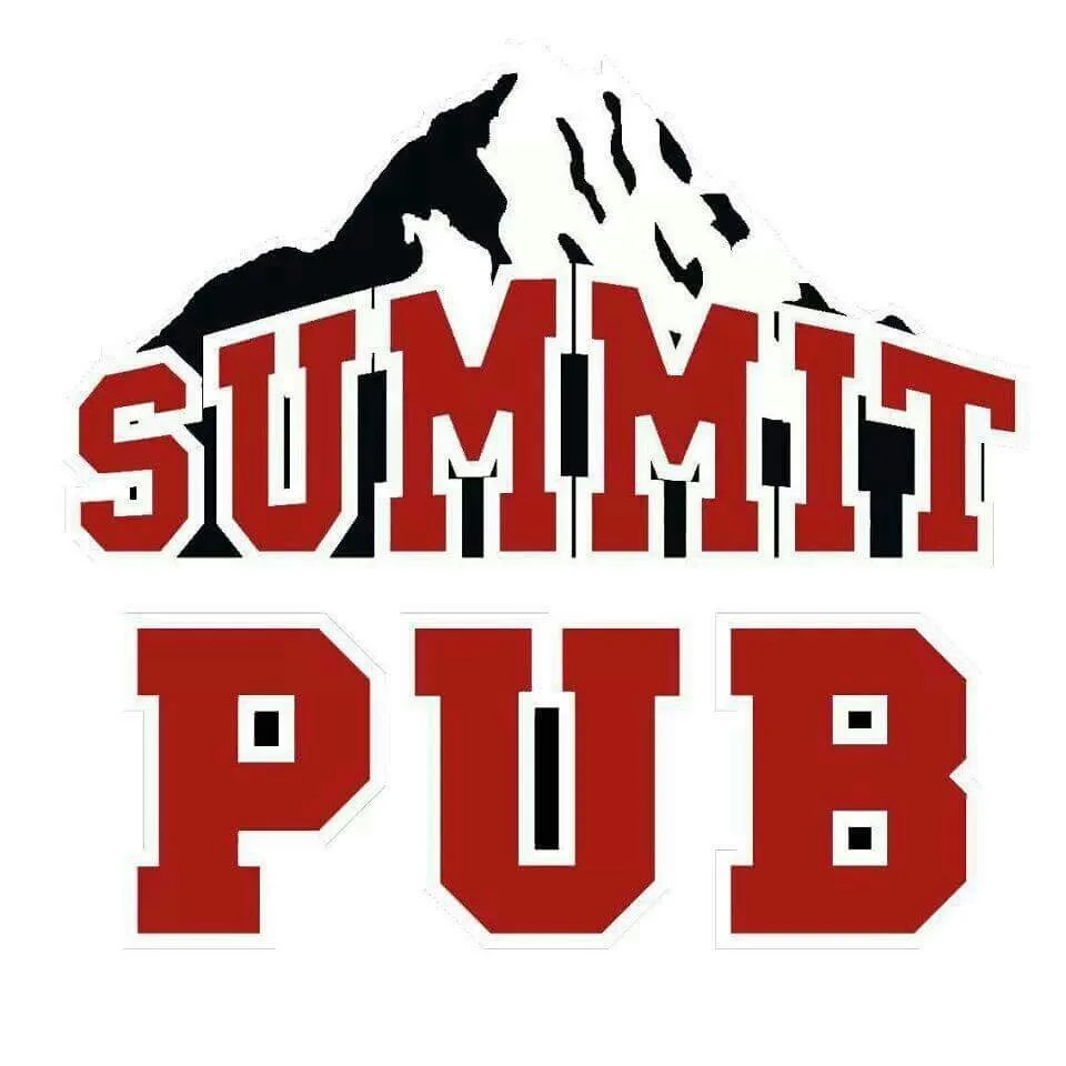 Logo of Summit Pub featuring a mountain design
