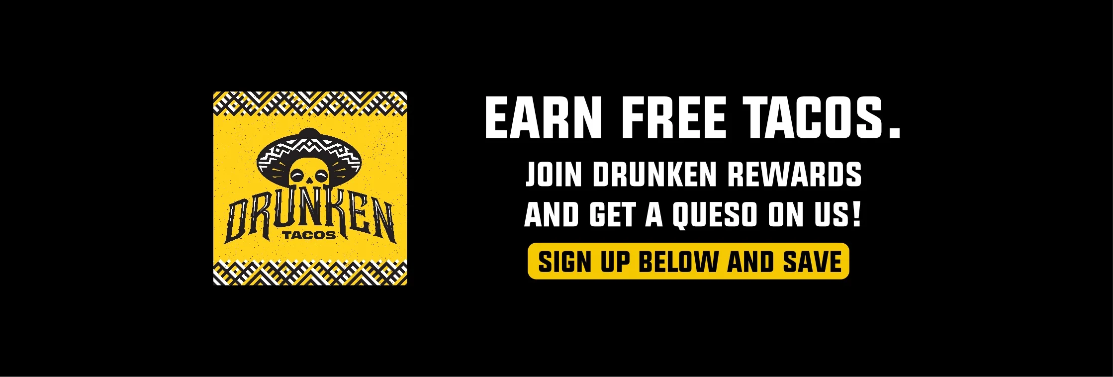 Colorful banner for Drunken Restaurant featuring drinks and vibrant design.
