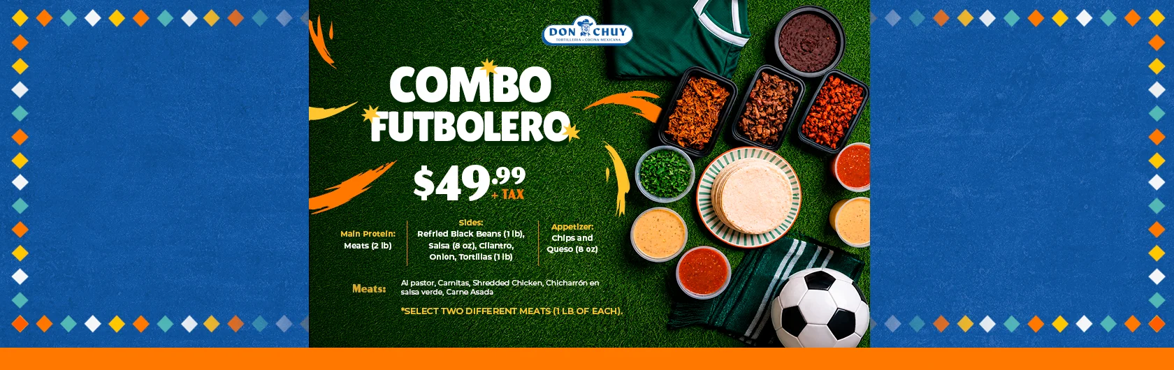 Mexican taco platter with assorted meats and sides
