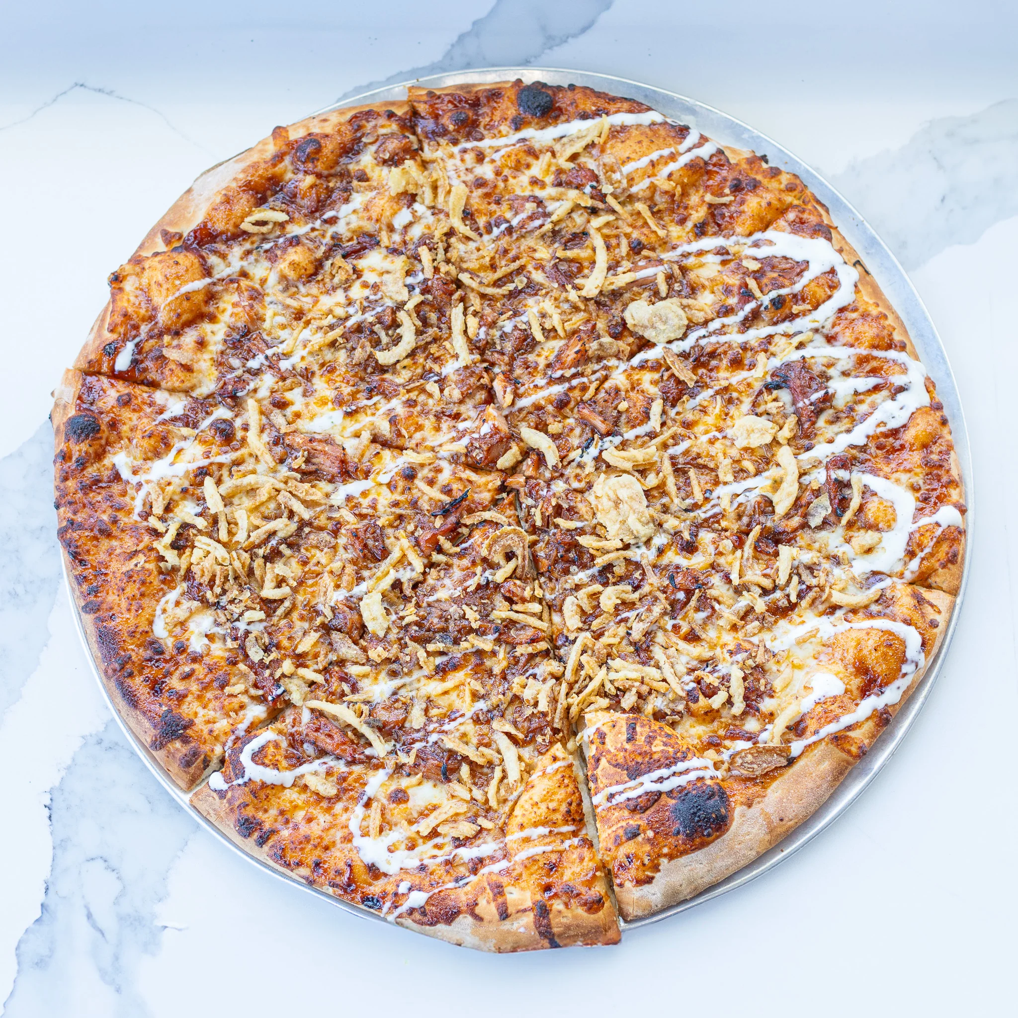 A delicious, freshly made pizza