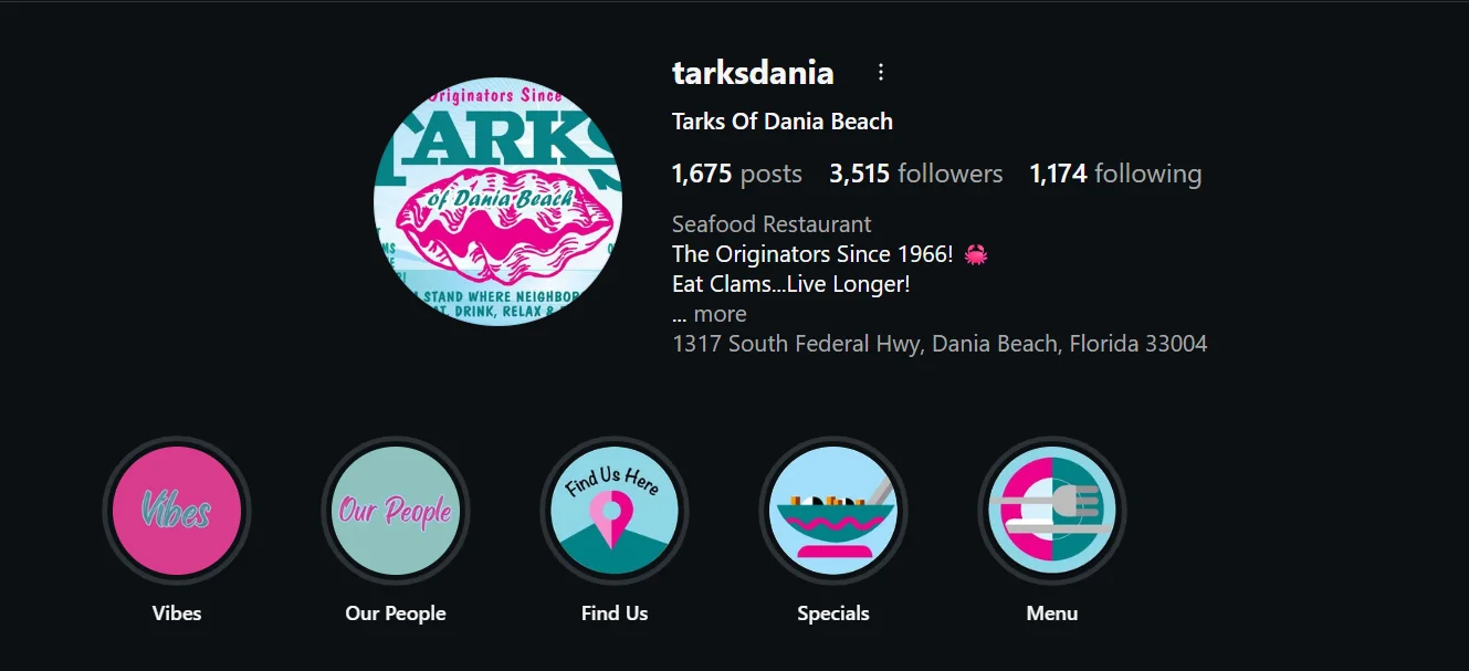 Image of Tarks of Dania Instagram page