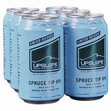 Six-pack of Upslope Spruce Tip IPA cans
