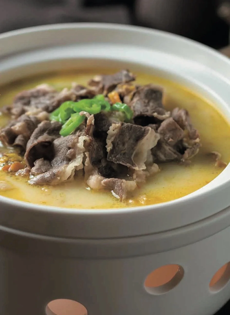 Savory Korean beef soup with green onions