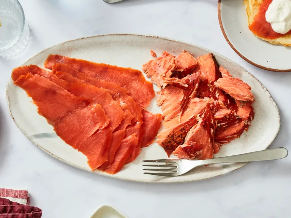 Comparison of lox, nova, and smoked salmon with descriptions.