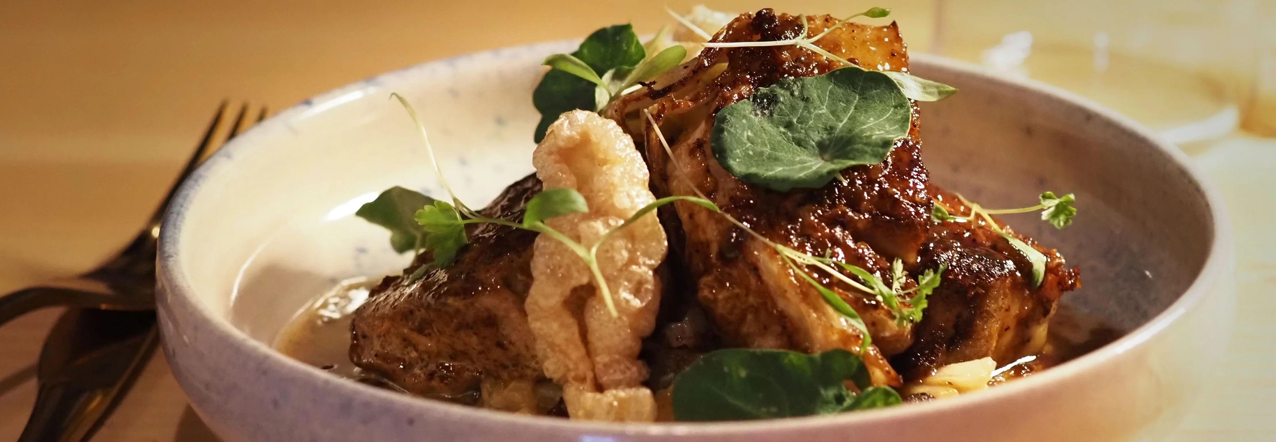 Savory Filipino lechon kawali served with crispy skin