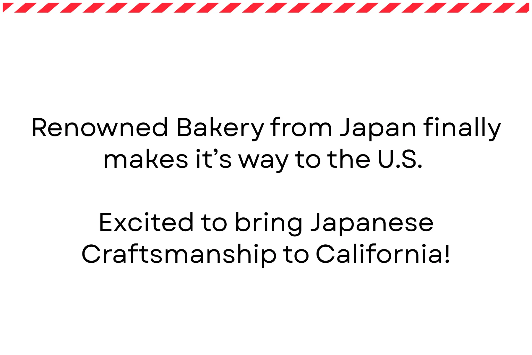Japanese bakery opening in California