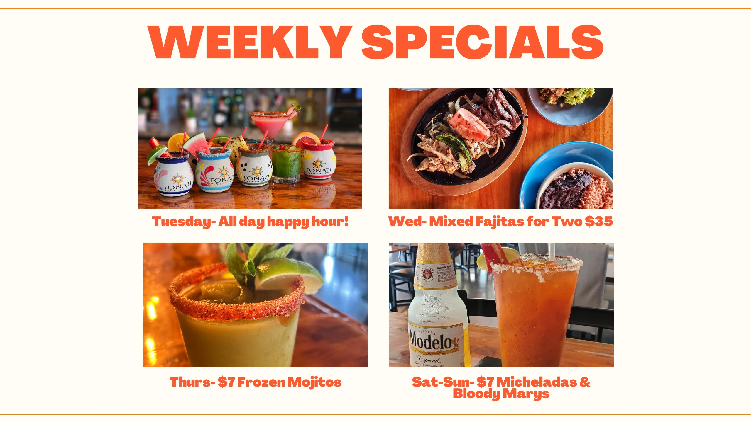 tonati weekly specials