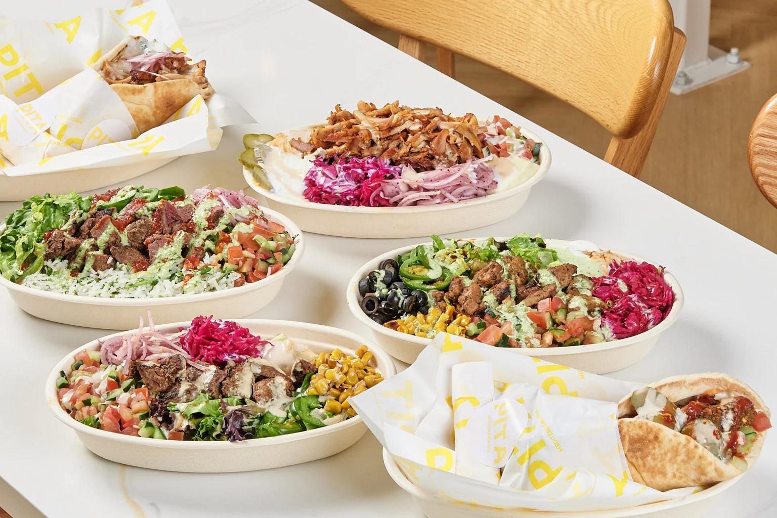 Chicken shawarma plate at PITA Mediterranean Grill Frisco, Texas