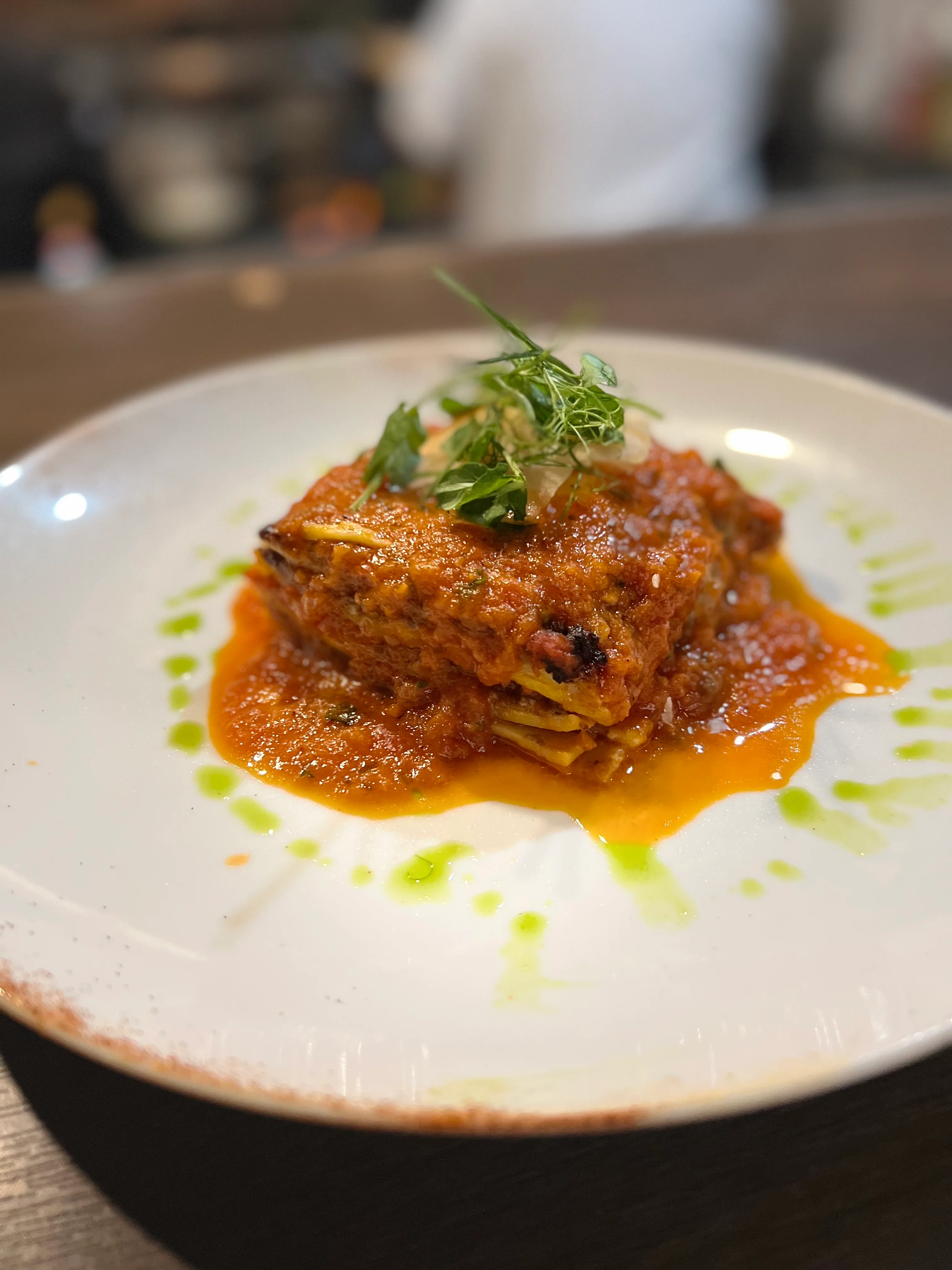Layered Italian lasagna with rich tomato sauce