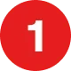 Red number one icon in a circular design