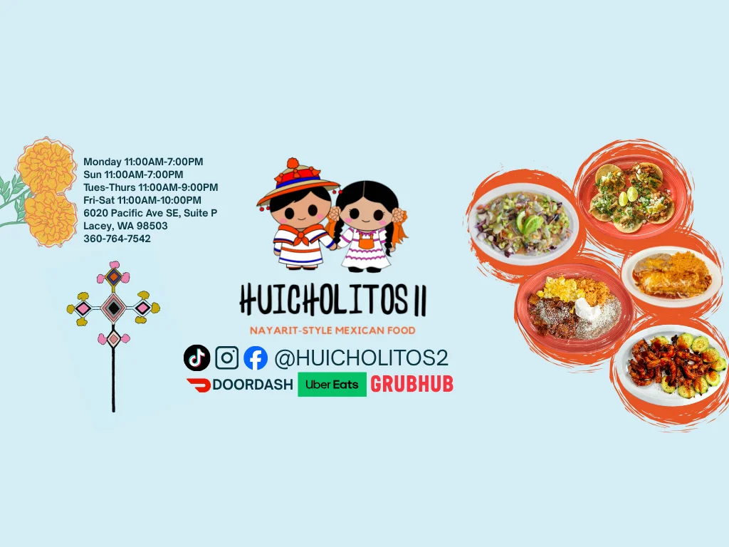 Colorful Nayarit-style Mexican dishes served in vibrant plates