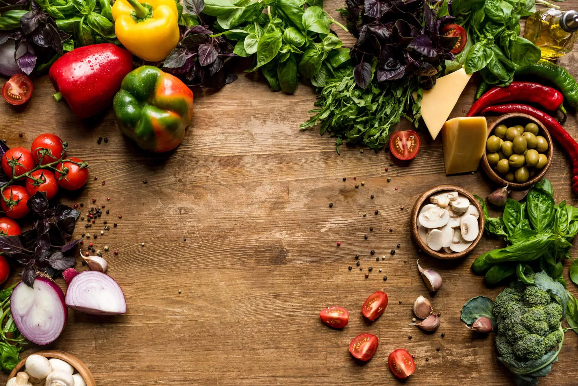 Traditional Mexican ingredients displayed on a table.