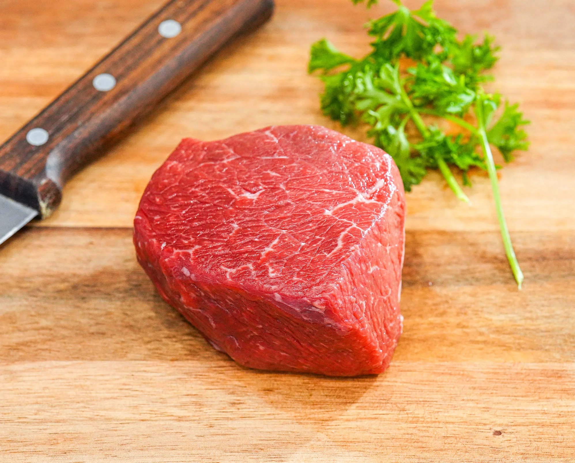 Fresh cut beef for steak preparation