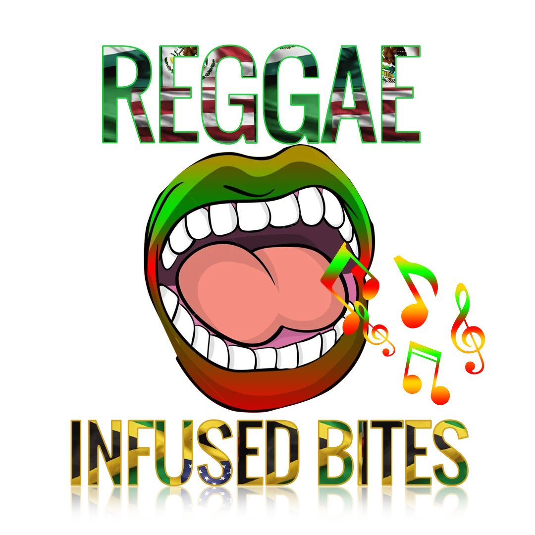 Colorful reggae-themed graphic for infused bites restaurant