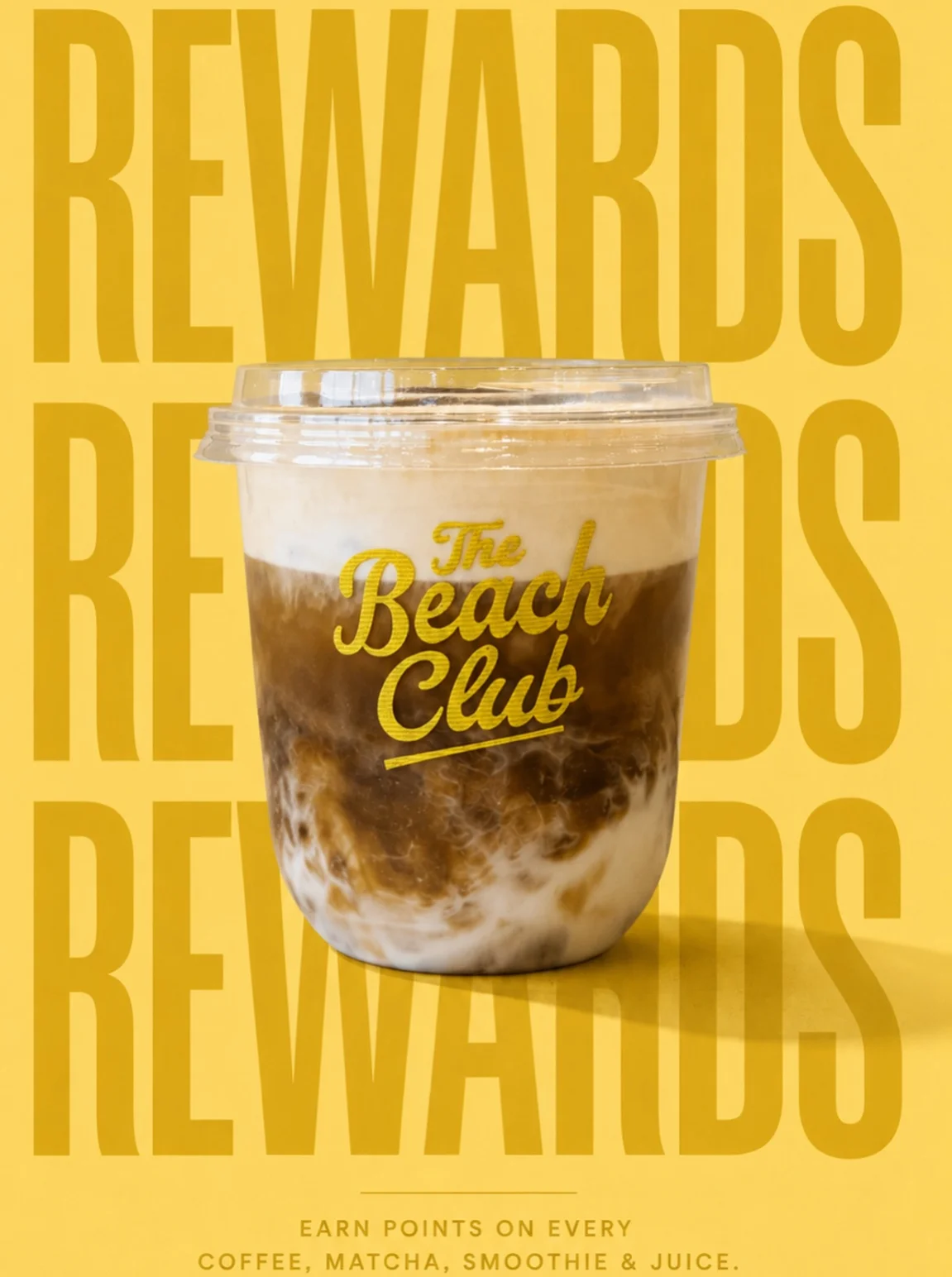 Iced coffee drink from The Beach Club with layered milk and espresso