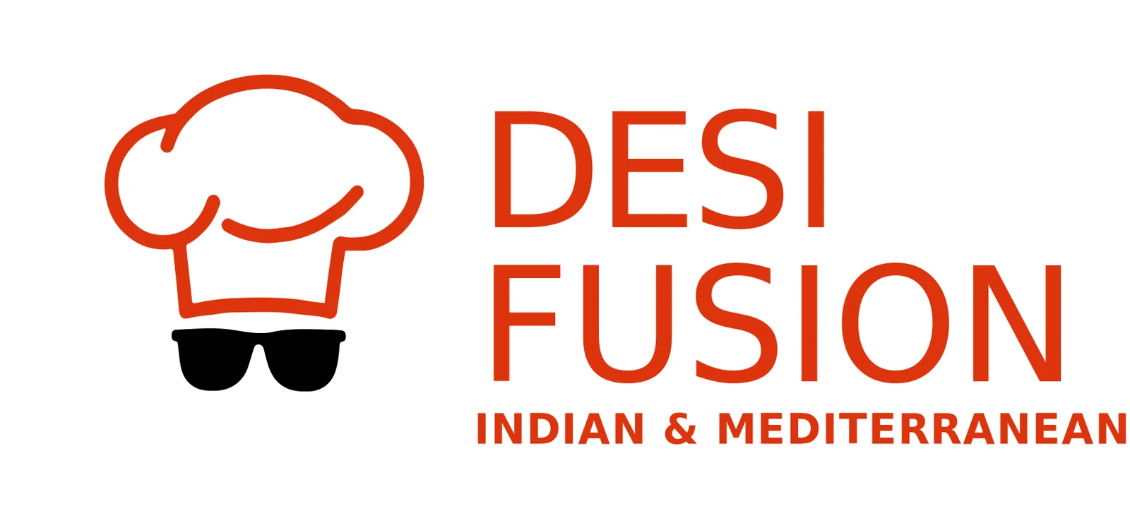 Logo of Desi Fusion restaurant featuring Indian and Mediterranean cuisine
