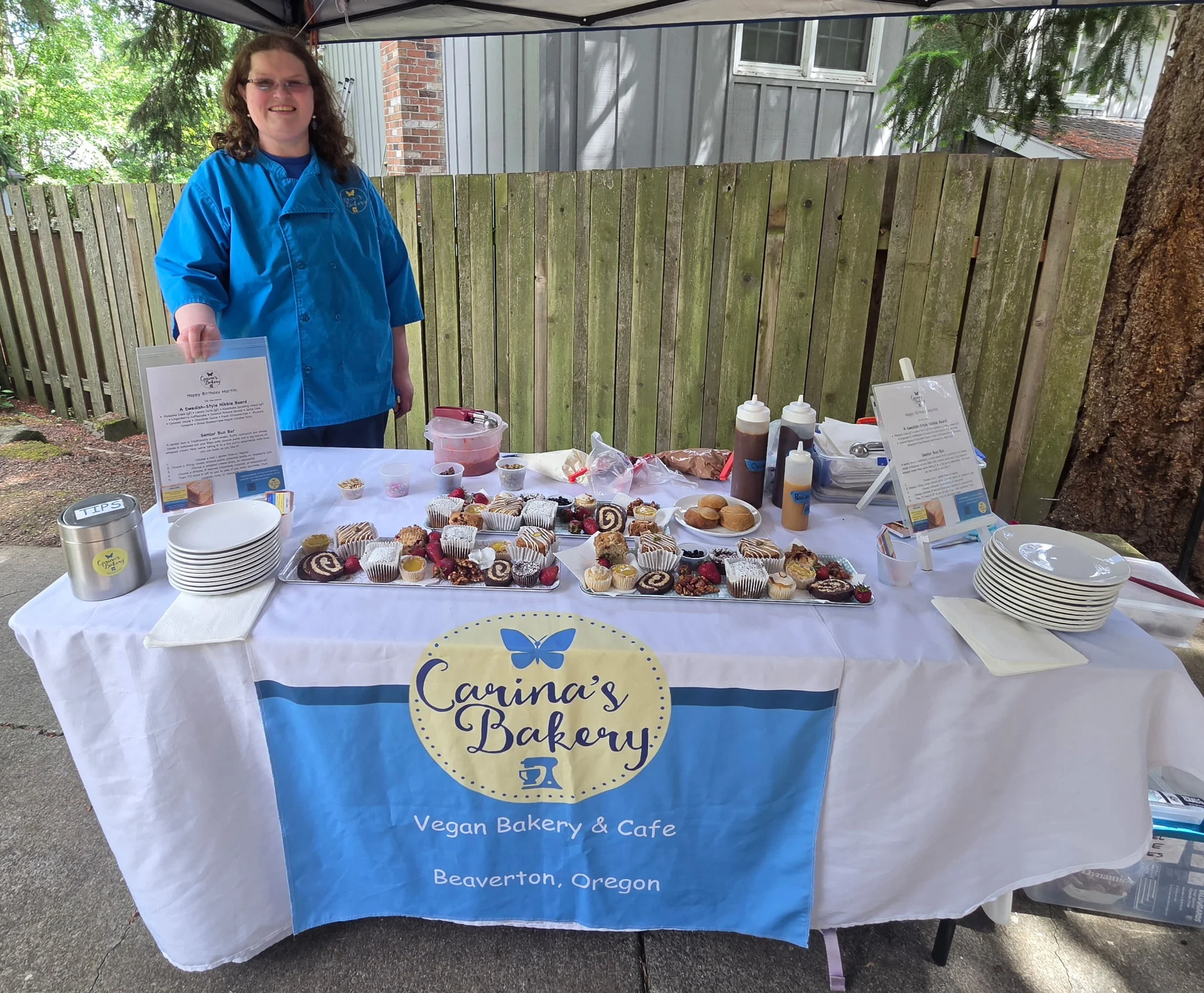 Vegan dessert display at Carina's Bakery in Beaverton, Oregon