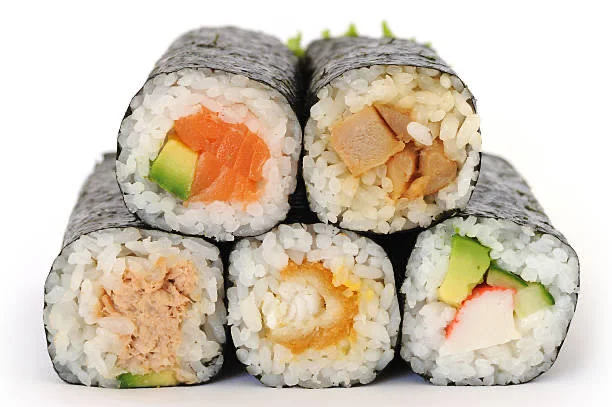 Assorted sushi rolls showcasing Japanese cuisine