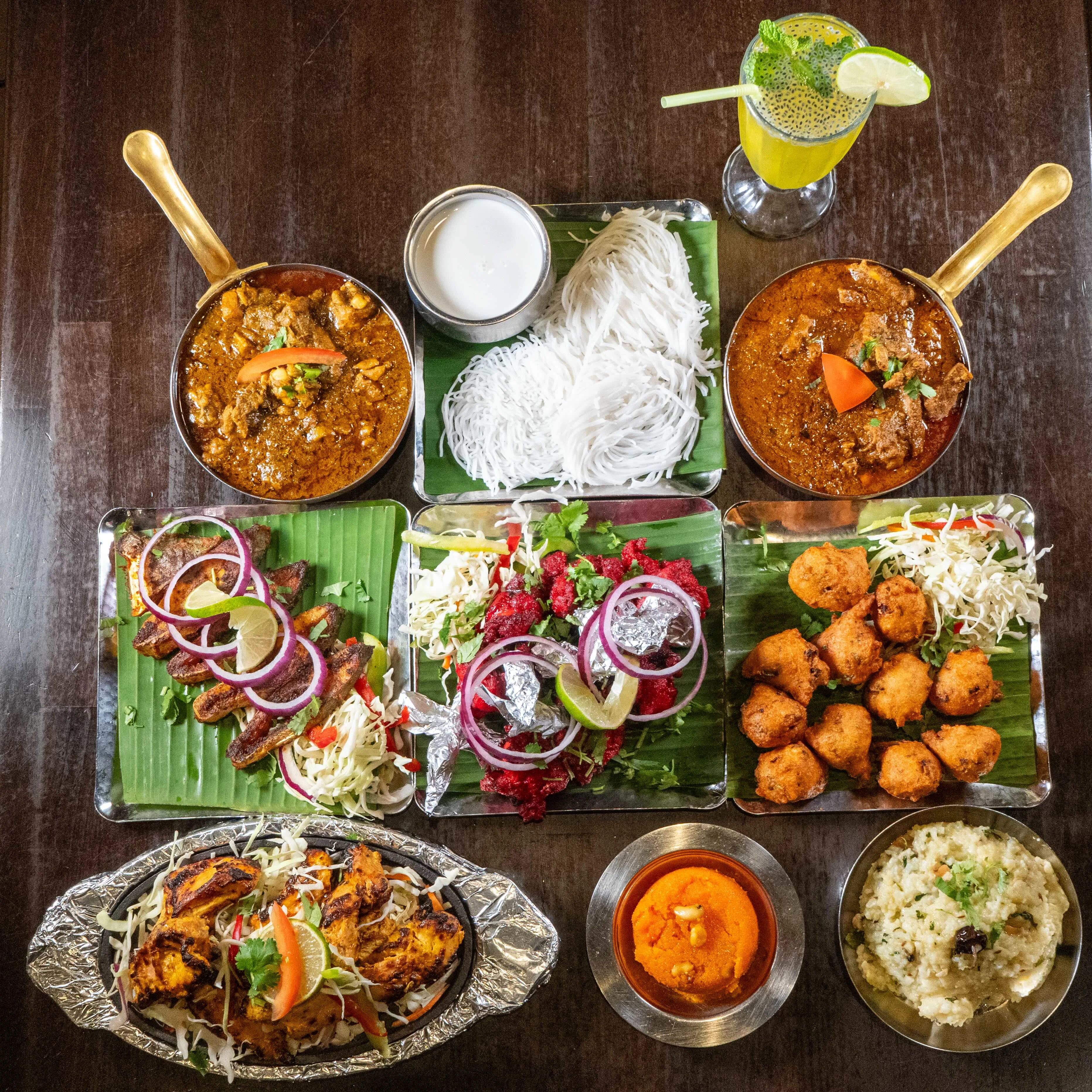 An assortment of catering dishes from Anjappar