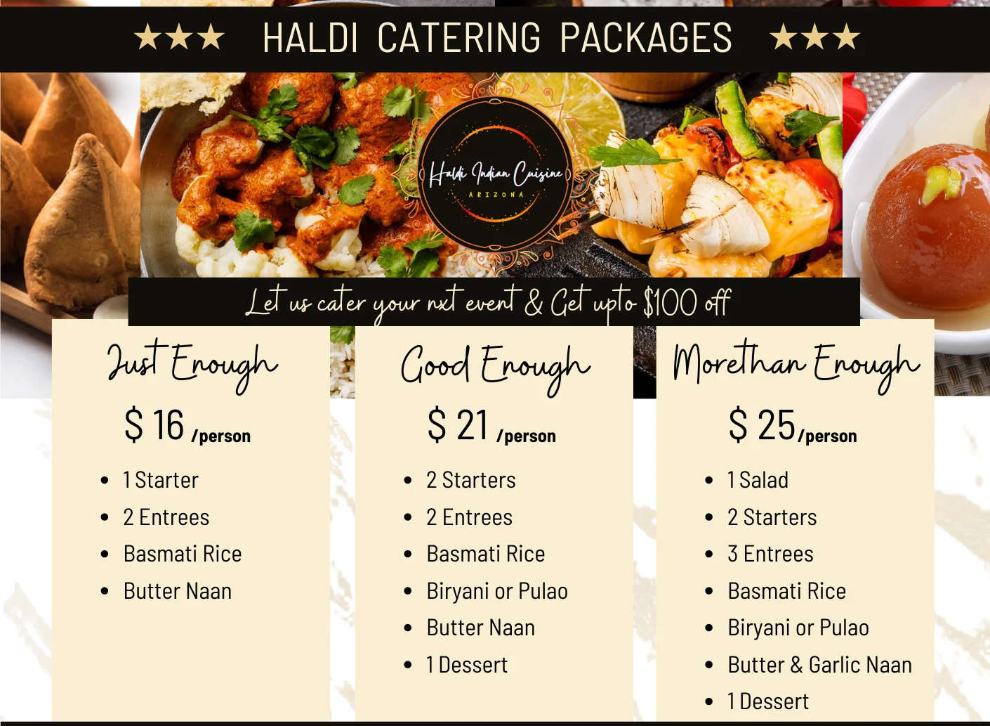 Haldi Function Menu CATERING