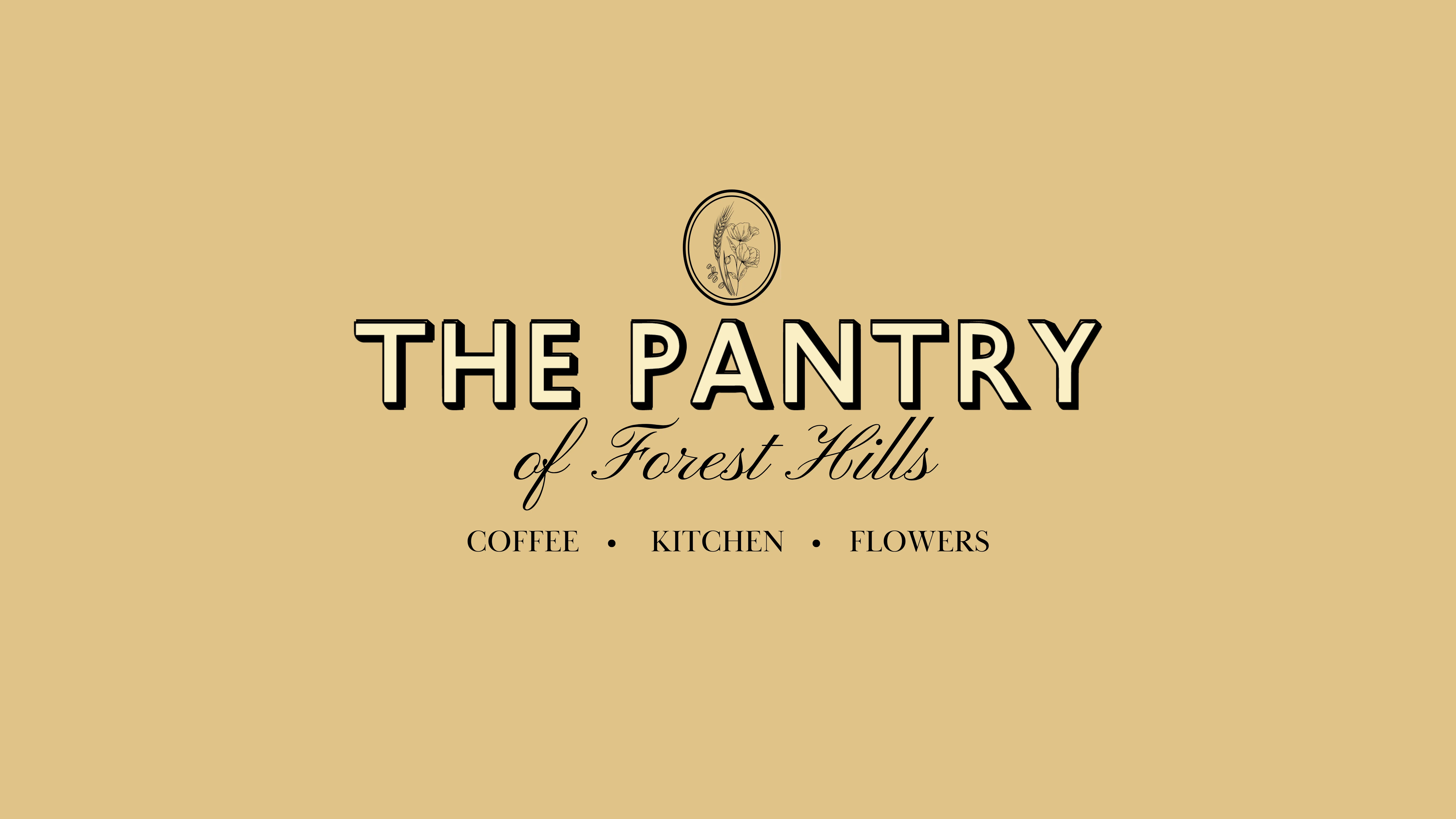 Logo of The Pantry of Forest Hills featuring coffee, kitchen, and flowers