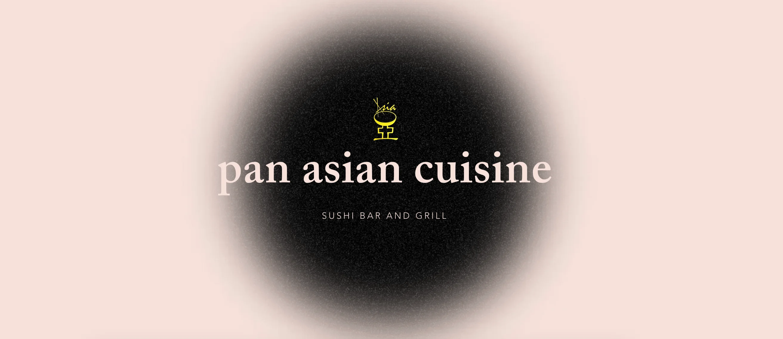 Pan Asian cuisine logo featuring sushi bar and grill