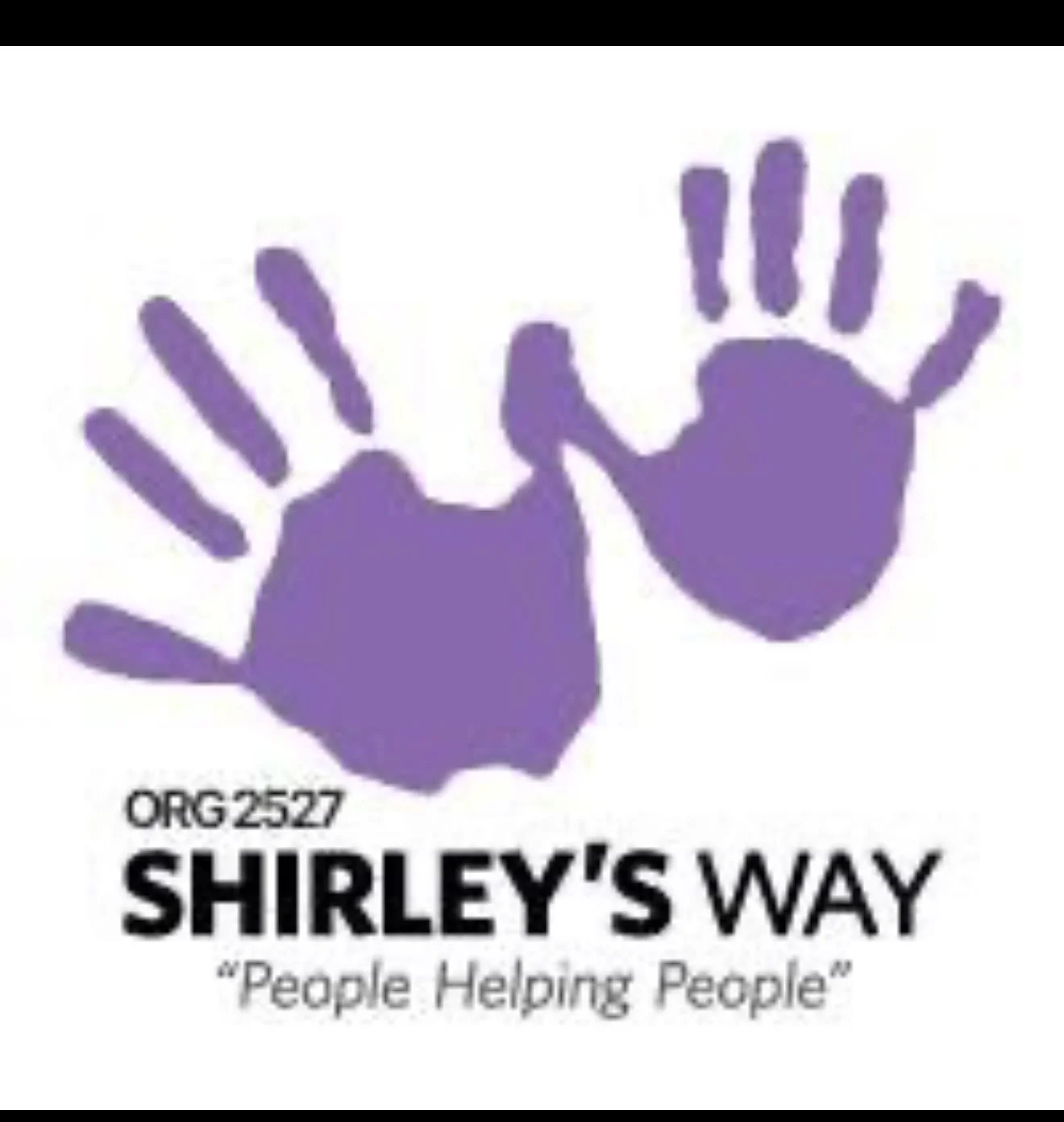 Shirley's Way nonprofit logo with purple helping hands and typography