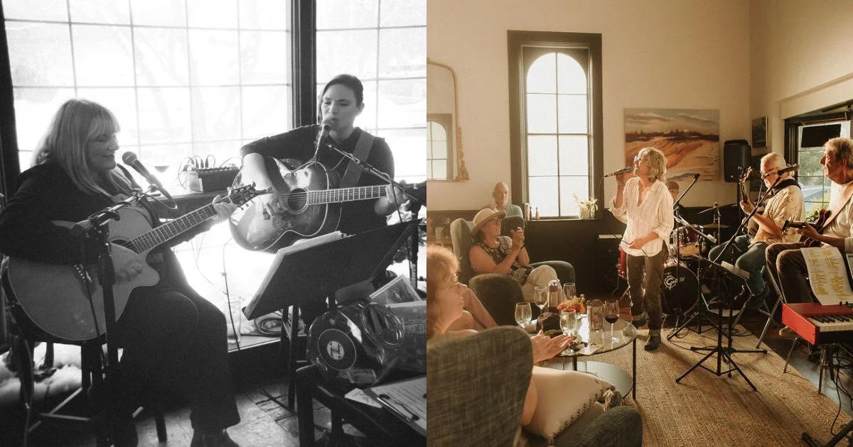 Live music performance in a cozy restaurant setting