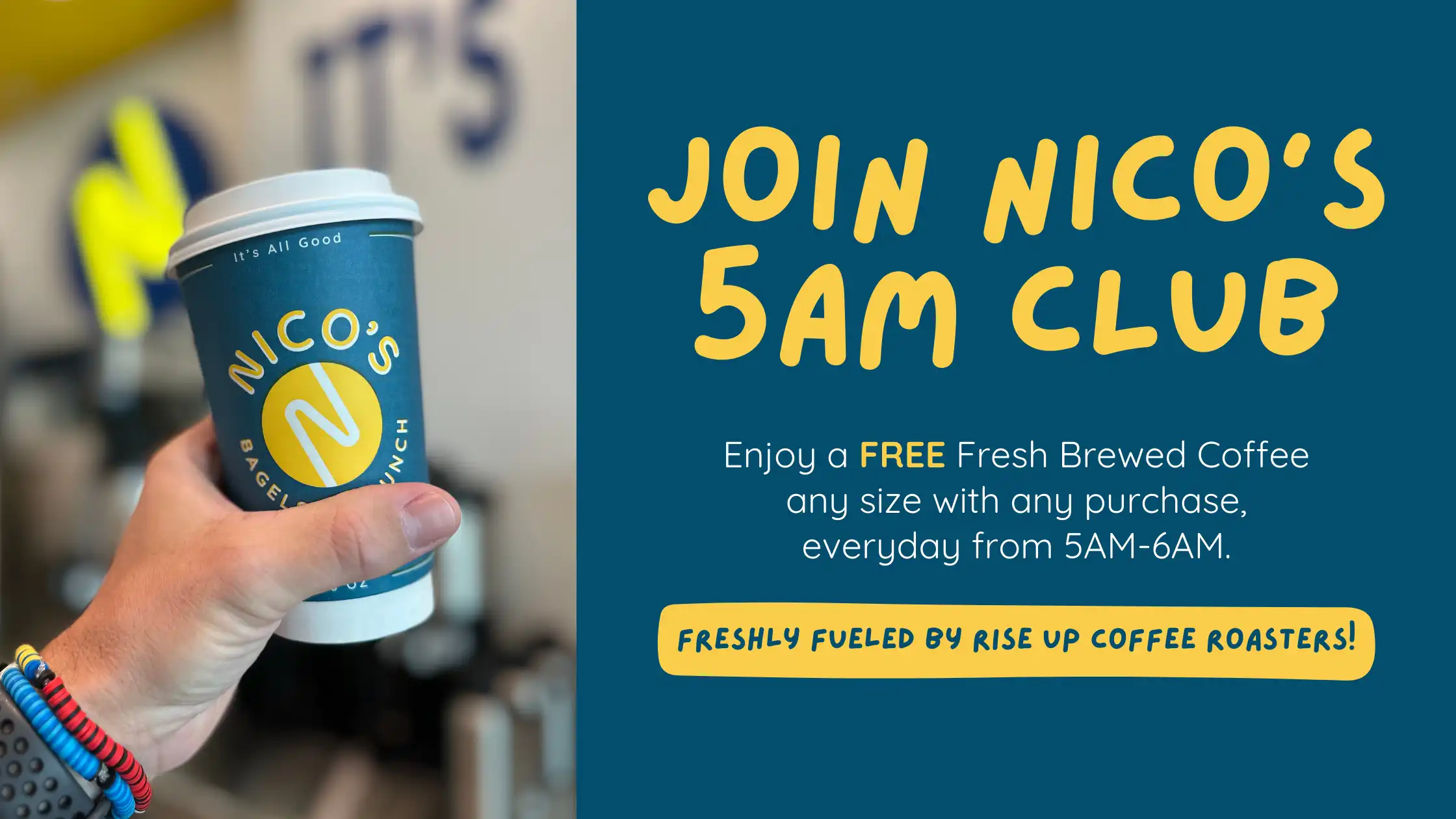 5AM CLUB | Free Coffee w/ Purchase | 5AM-6AM Daily