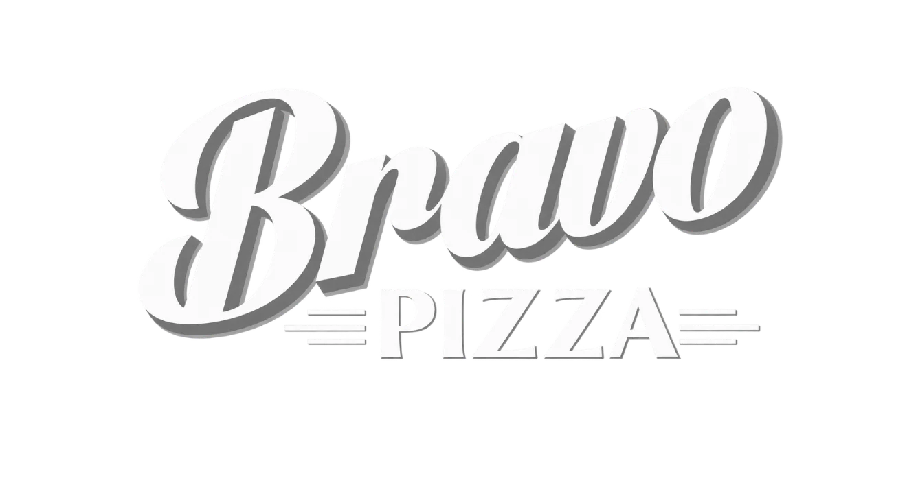Bravo Pizza logo featuring stylish typography