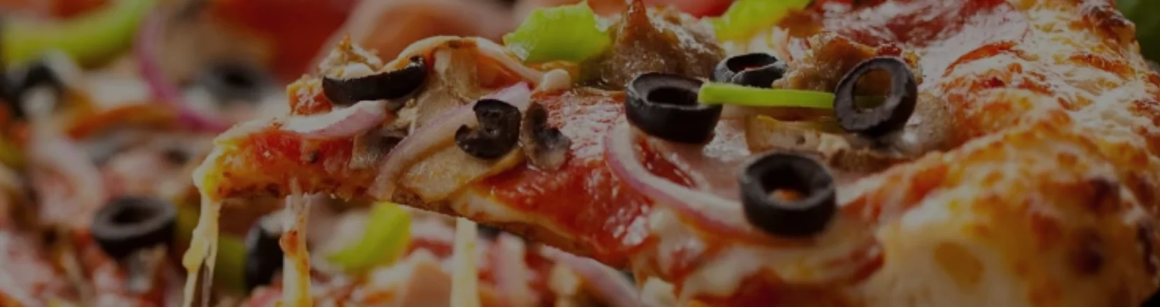 Delicious pepperoni pizza with olives and green peppers