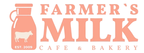 Logo of Farmer's Milk Cafe & Bakery featuring a milk jug