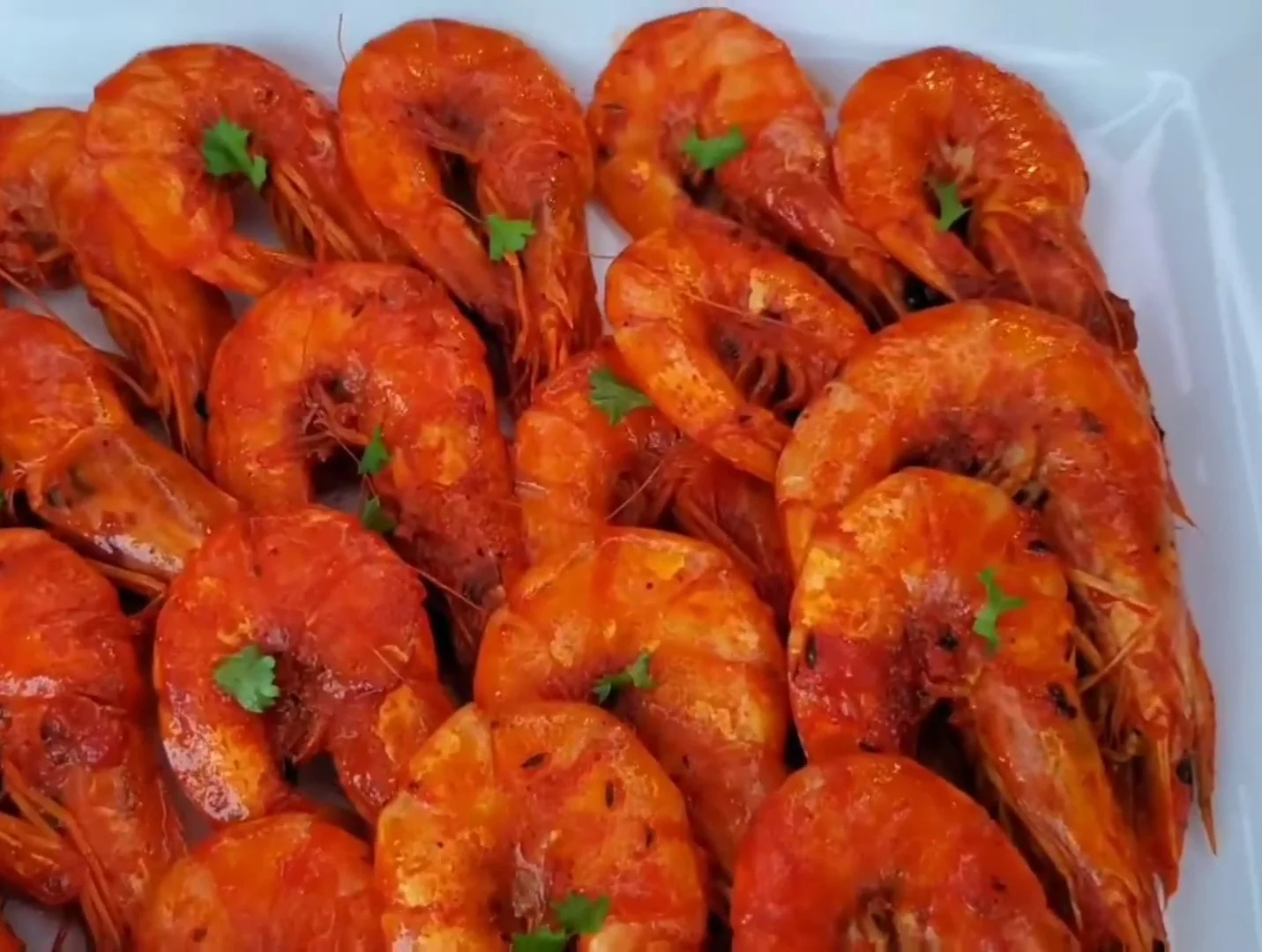 Spicy grilled shrimp platter, a popular seafood dish